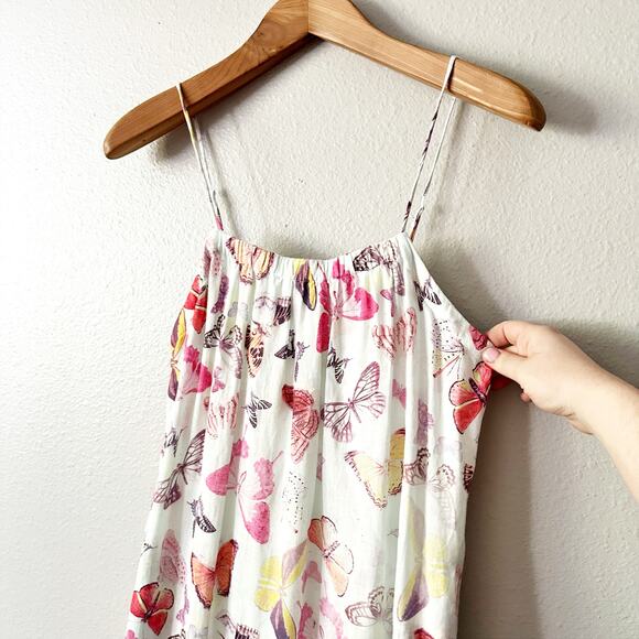 Hale Bob Butterfly 100% Linen Midi Spaghetti Strap Sun Dress women's size small - Picture 2 of 12